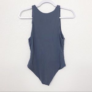 MDV Swim | Gray High Neck Low Back Double Lined Super Soft One Piece Swimsuit